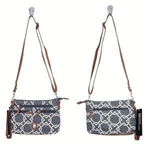 Stone Mountain crossbody Wristlet purse handbag Grey Knot Womens Small